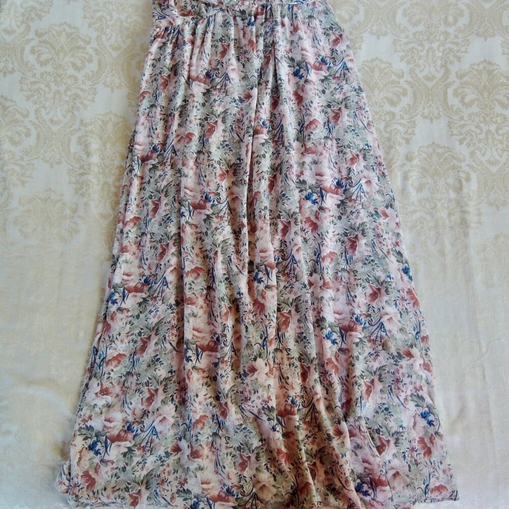 Lulus Renewed Romance Blush Pink Multi Floral Maxi Dress L - Picture 10 of 15